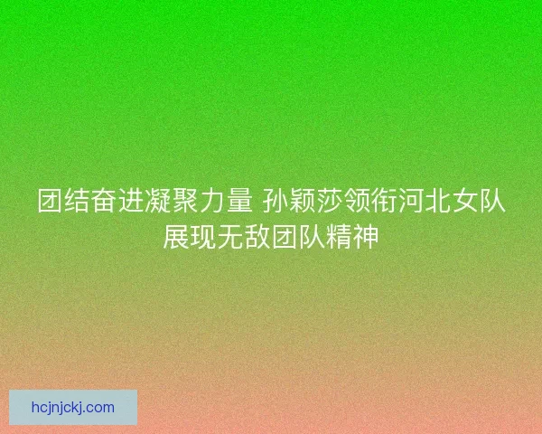 团结奋进凝聚力量 孙颖莎领衔河北女队展现无敌团队精神
