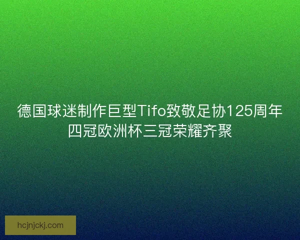 德国球迷制作巨型Tifo致敬足协125周年四冠欧洲杯三冠荣耀齐聚