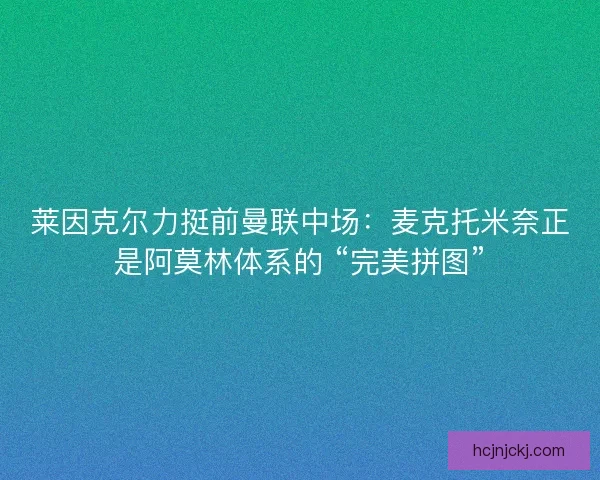 莱因克尔力挺前曼联中场：麦克托米奈正是阿莫林体系的 “完美拼图”